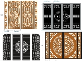 Bộ sưu tập BST 10 mẫu cổng 4 cánh trống đồng