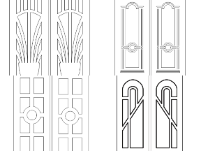 Bộ sưu tập Tổng hợp 4 mẫu cửa CNC 2 cánh đơn giản