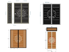 Bộ sưu tập Tổng hợp 5 mẫu cổng 2 cánh trống đồng bông tuyết