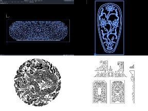 Bộ sưu tập Tổng hợp 6 mẫu Autocad Họa tiết hoa văn cổng cắt cnc