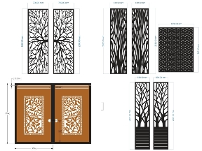 Bộ sưu tập Tổng hợp 8 mẫu cổng 2 cánh cây lá