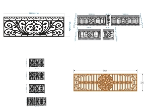 Bộ sưu tập Tổng Hợp Mẫu Lan Can Sắt Sơn Tĩnh Điện Chuẩn CNC