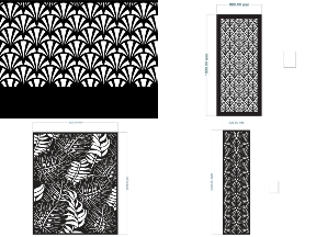 Bộ sưu tập Vách ngăn lá phong cách hiện đại 2d