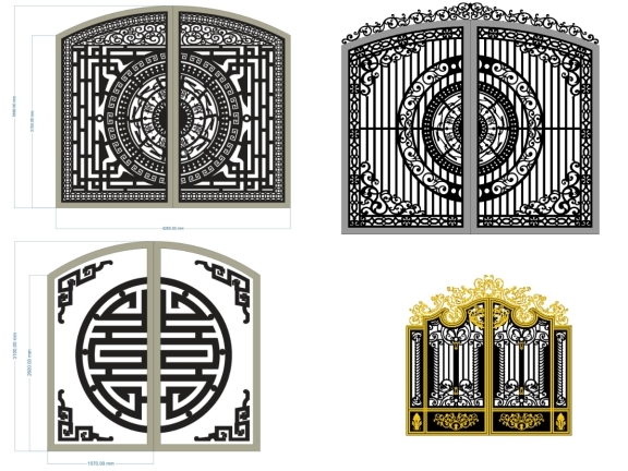 10 Mẫu Cổng 2 Cánh Vòm Cong Tinh Tế