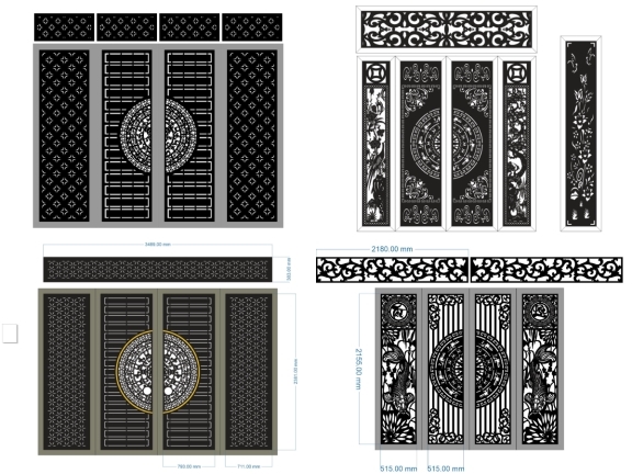 10 Mẫu Cổng 4 Cánh Có Ô Thoáng Thiết Kế Hiện Đại