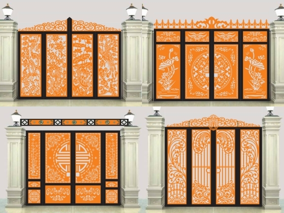 10 mẫu cổng 4 cánh hiện đại nhất mới nhất hiện nay