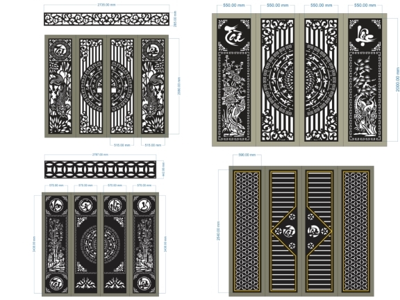 Tổng hợp 10 mẫu cổng 4 cánh tài lộc mới nhất