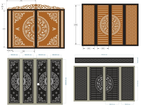 10 mẫu cổng 4 cánh trống đồng mới nhất