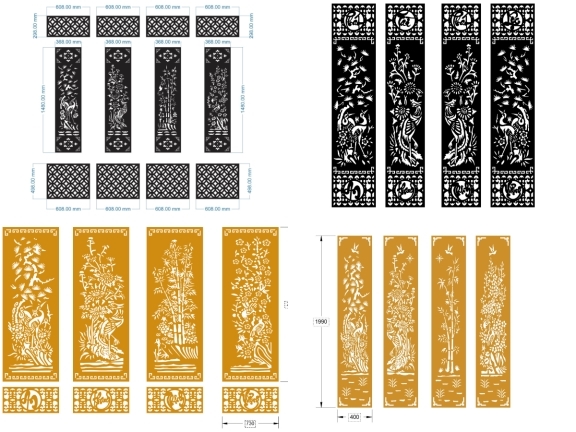 Tổng hợp 10 mẫu cổng 4 cánh trúc giá rẻ