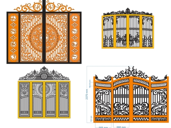 BST 10 Mẫu Cổng 4 Cánh Vòm Cong Sang Trọng