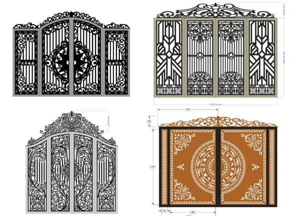 10 Mẫu Cổng 4 Cánh Vòm Cong Sang Trọng