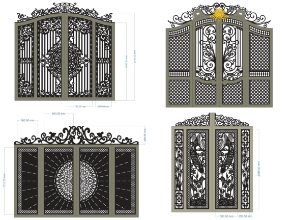 10 Mẫu Cổng 4 Cánh Vòm Tạo Điểm Nhấn Ngoại Thất