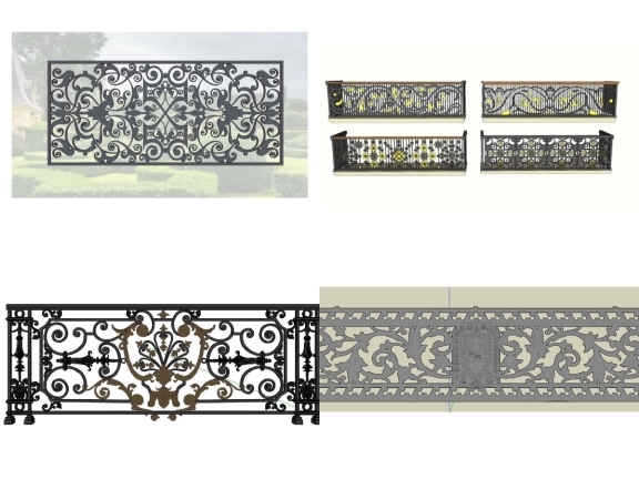 10 mẫu Lan Can SketchUp Kiểu Đơn