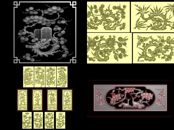 12 File Tứ Quý Tùng Cúc Trúc Mai CNC cực đẹp