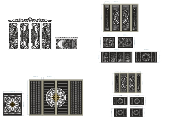 12 Mẫu Cổng 4 Cánh Kết Hợp Hàng Rào Đồng Bộ Sang Trọng