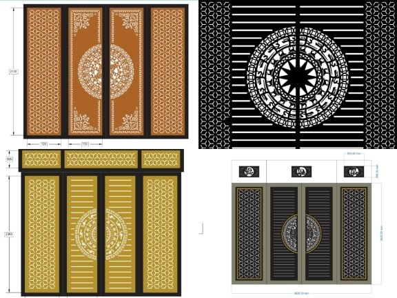 Bộ sưu tập 5 mẫu Catalogue cổng 4 cánh bông tuyết mới nhất