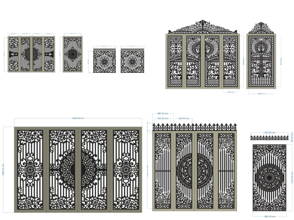 15 Mẫu Cổng 4 Cánh Chính Phụ - Phù Hợp Mọi Kiến Trúc Nhà Ở