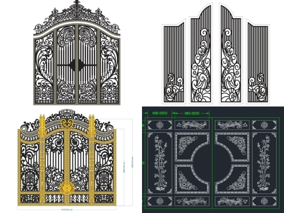 15 Mẫu Cổng 4 Cánh Thiết Kế Sang Trọng Cho Biệt Thự
