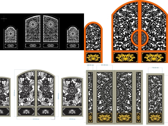 15 Mẫu Cổng Chùa 2 Cánh Chính Và Phụ Mang Nét Trang Nghiêm