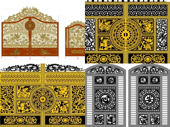 18 MẪU CỔNG 2 CÁNH TỨ LINH ĐẸP – HOA VĂN TINH XẢO, TÔN VINH ĐẲNG CẤP CÔNG TRÌNH