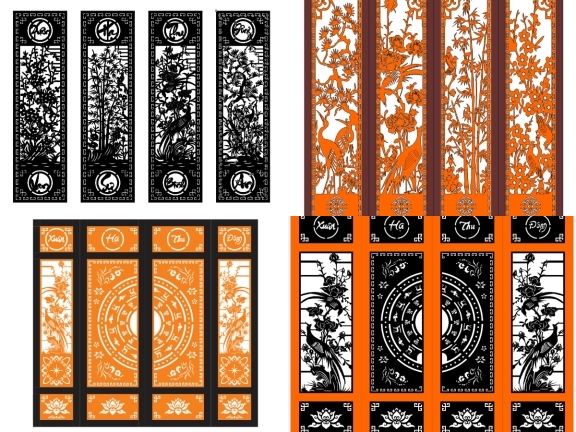 18 Mẫu Cổng 4 Cánh Xuân Hạ Thu Đông Đẹp & Ý Nghĩa