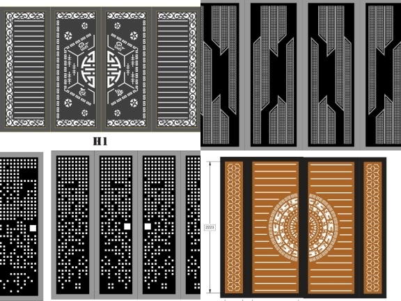 20 Mẫu Cổng 2 cánh CNC Nhà Phố Phong Cách Tối Giản