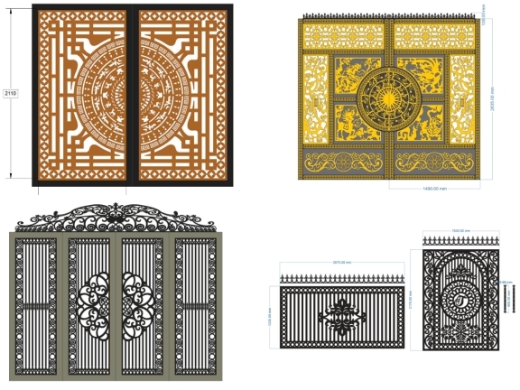 20 Mẫu Cổng 2 Cánh Tự Do Phù Hợp Nhà Phố Hiện Đại