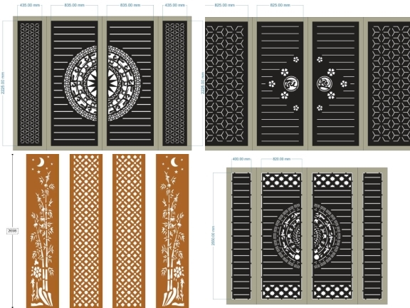 20 Mẫu Cổng 4 Cánh CNC Nhà Phố Đơn Giản Mà Đẳng Cấp