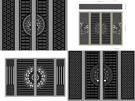 20 Mẫu Cổng 4 Cánh CNC Nhà Phố Phù Hợp Nhà Ống