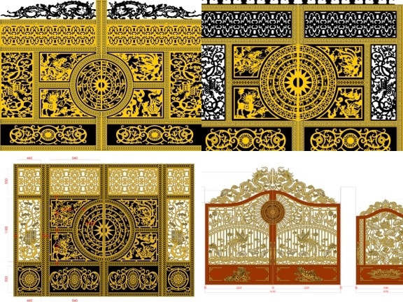 20 mẫu cổng tứ linh mới nhất