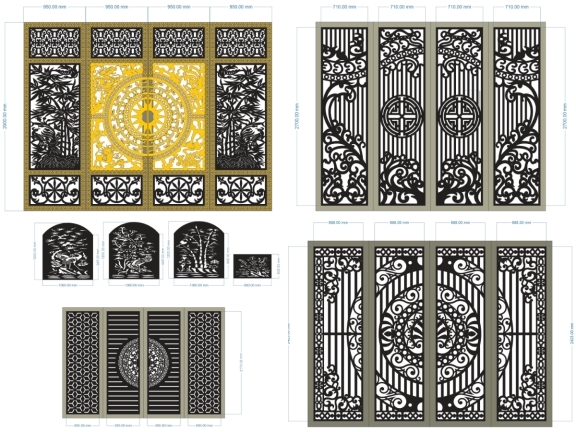 21 bản vẽ cổng 4 cánh mới hiện đại