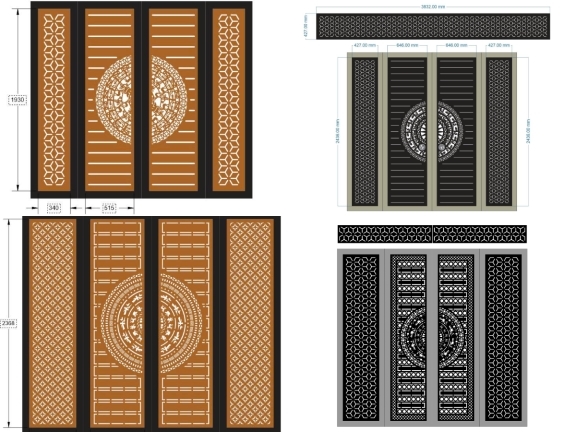 22 mẫu cổng 4 cánh trống đồng mới nhất