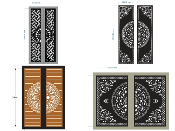 23 mẫu cổng 2 cánh trống đồng