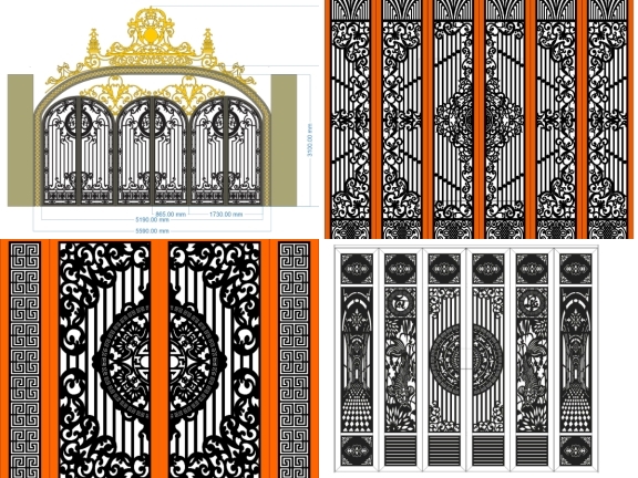 23 mẫu cổng 6 cánh đẹp – thiết kế bề thế, sang trọng