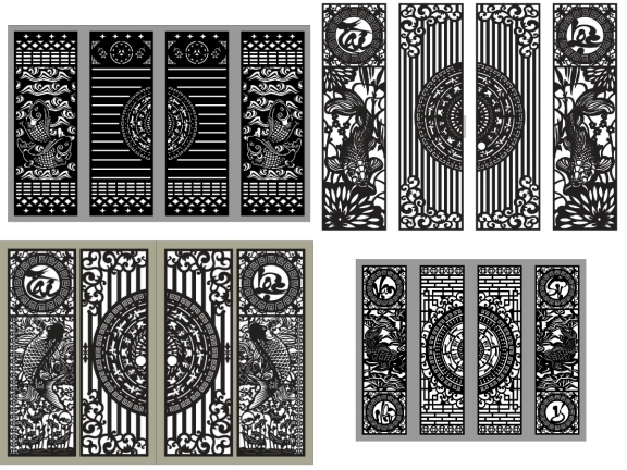 24 mẫu cổng 4 cánh cá chép