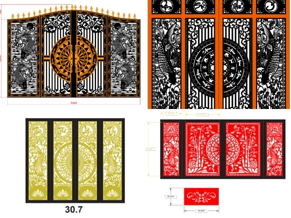 25 Mẫu cổng 4 cánh cá chép siêu hot