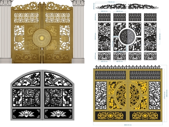 25 mẫu cổng tứ linh đang khách hàng yêu thích nhất