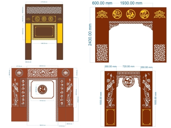 25 mẫu vách ngăn phòng thờ mới tháng 6