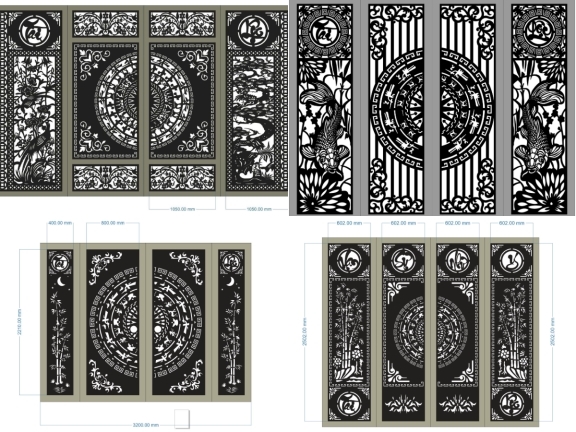 30 Mẫu cổng 4 cánh Tài Lộc