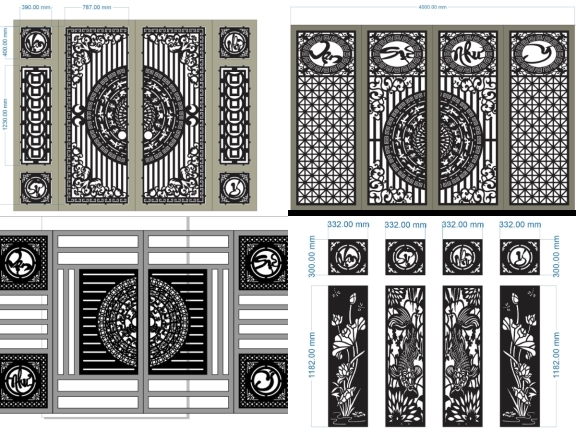 30 mẫu Cổng 4 Cánh Vạn Sự Như Ý Cho Nhà Ở, Biệt Thự