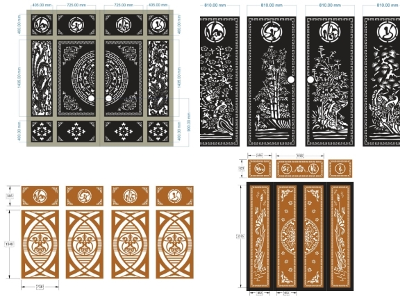 30 mẫu Mẫu Cổng 4 Cánh Vạn Sự Như Ý Phong Cách Á Đông