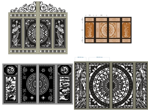 5 mẫu cổng 4 cánh trống đồng