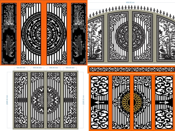 5 mẫu cổng 4 cánh trống đồng hiện đại