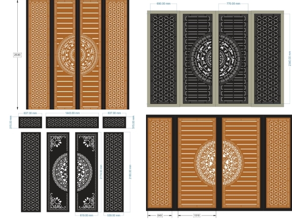 5 mẫu cổng 4 cánh trống đồng mới nhất