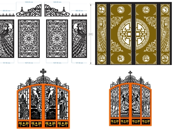BST 5 mẫu cổng chim công cnc