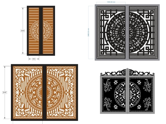 6 mẫu cổng 2 cánh trống đồng