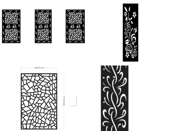 6 mẫu cổng hoa văn file 2d