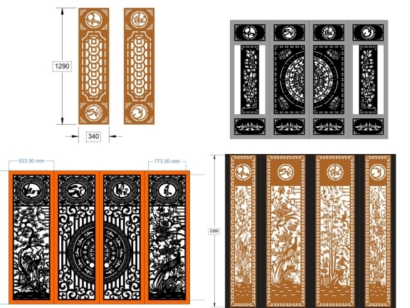 6 mẫu cổng vạn sự như ý dxf