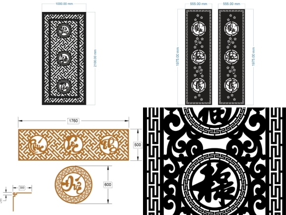 6 Mẫu vách ngăn Phúc Lộc Thọ CNC sang trọng