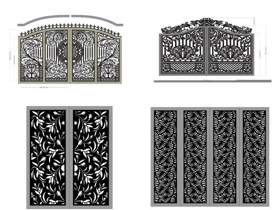 7 mẫu cổng họa tiết lá mới nhất